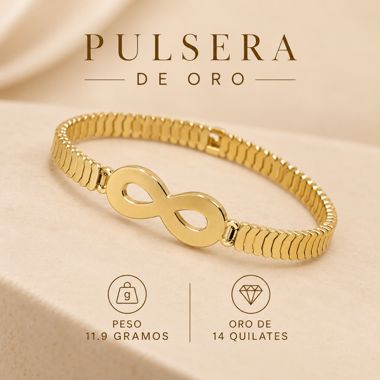 PULSERA INFINITO 14K 11.9G